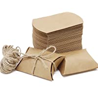 Caja de regalo Candy de papel Kraft- caja de almohadas para bodas- fiestas de cumpleaños- 50 unidades- Pillow Shape